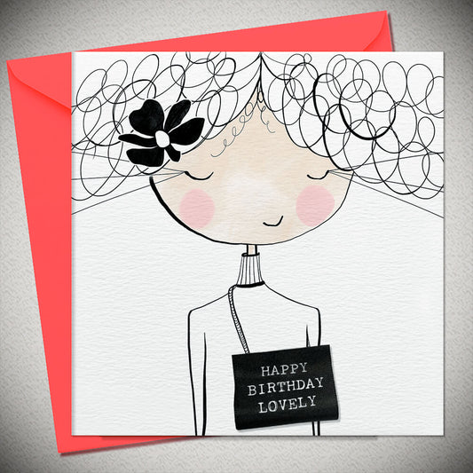 HAPPY BIRTHDAY LOVELY – with woven label