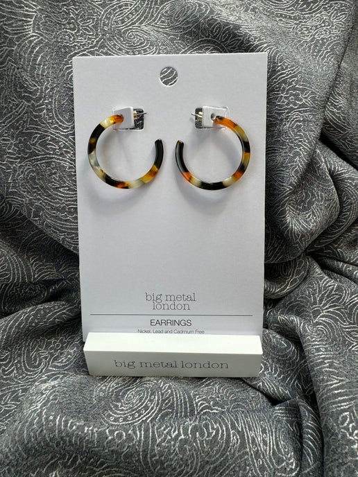 Marina Resin Orange & Black Earrings