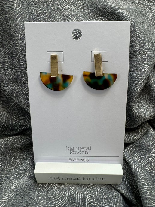 Zara Resin Half Disc Earrings