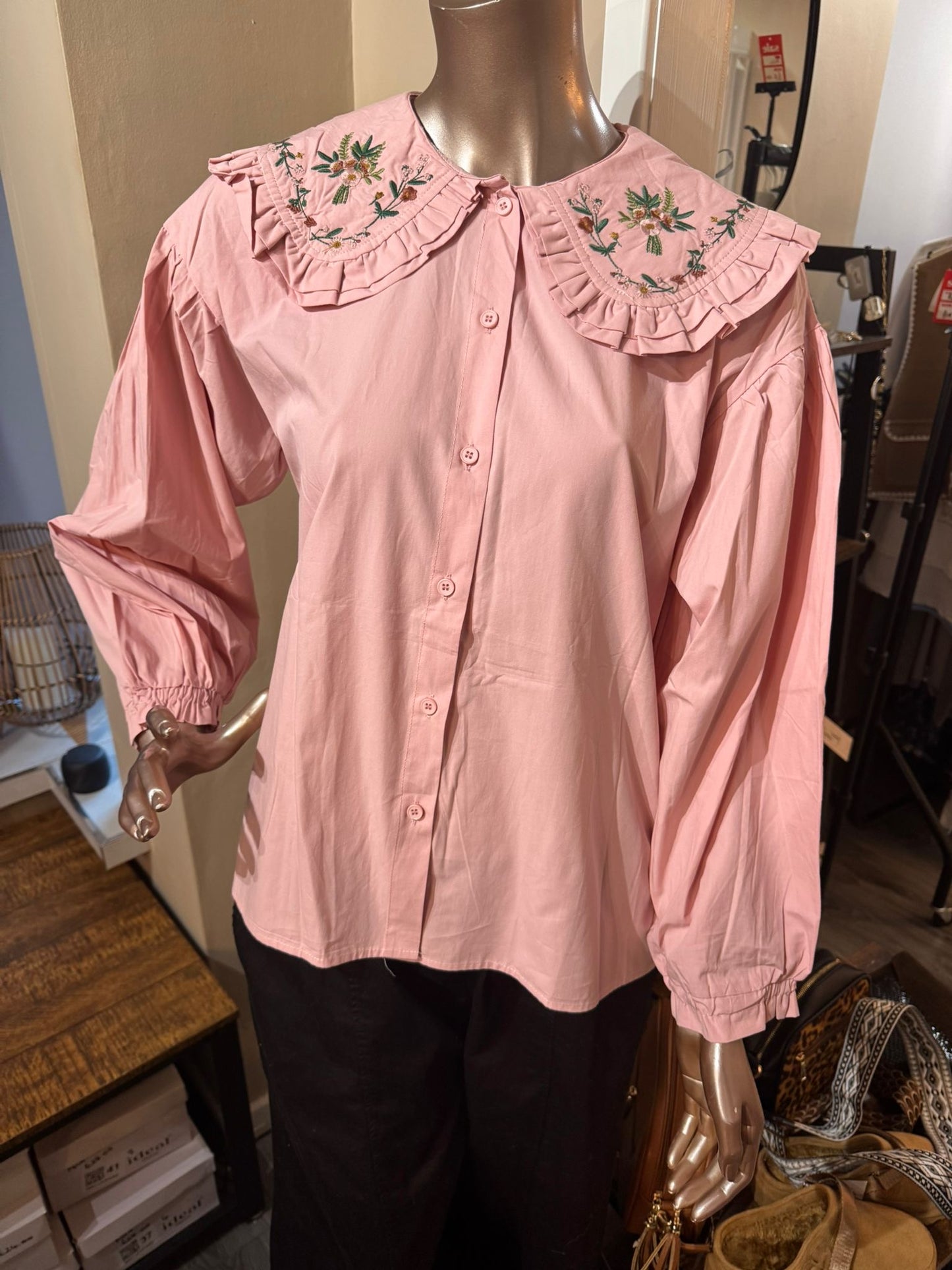 Elise Floral Collared Blouse