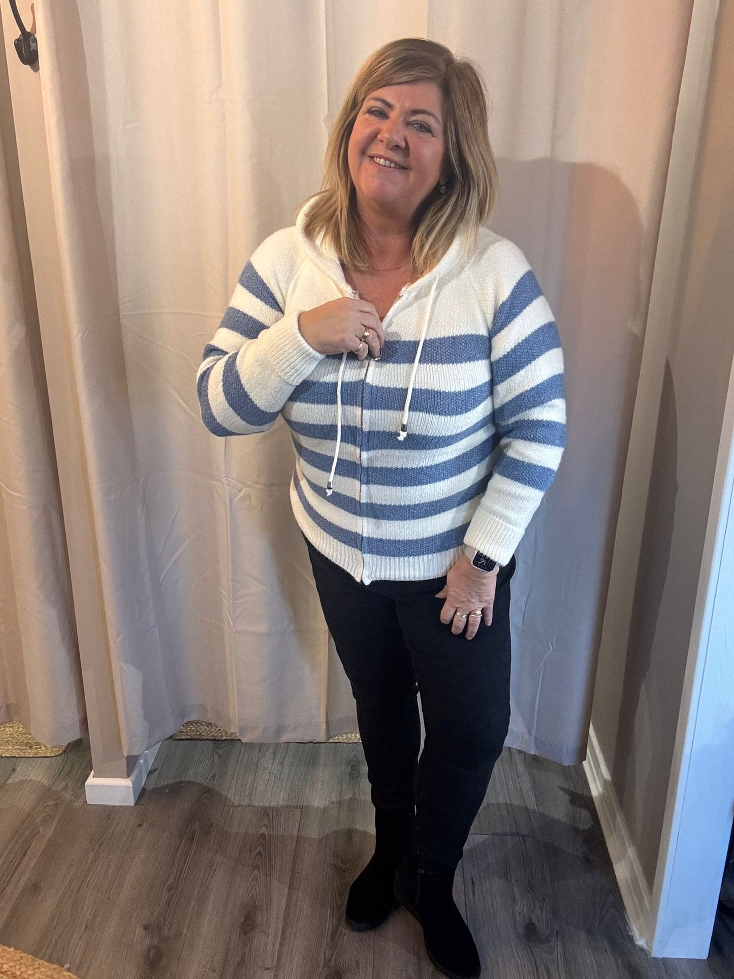 Tilly Striped knit hoodie